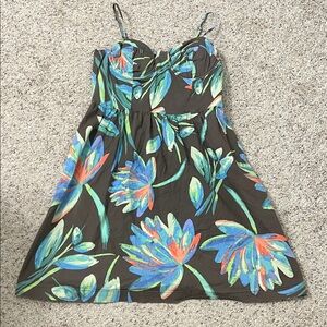 LC Lauren Conrad Blue and Green Patterned Floral Dress Cotton Women’s Size 8